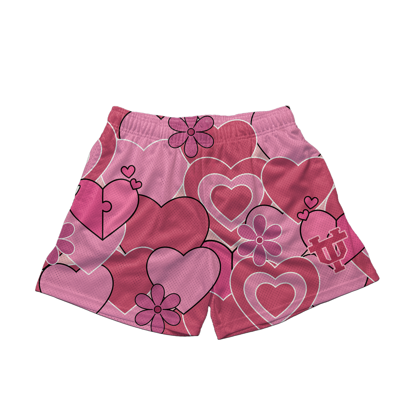 UT Valentinstag Mesh-Shorts Rot